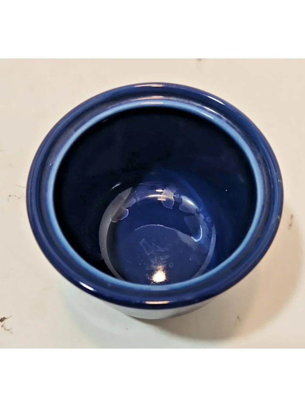 Vtg Nancy Calhoun Stoneware Sapphire Blue Sugar Bowl & Creamer No Lid